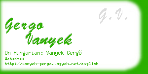 gergo vanyek business card